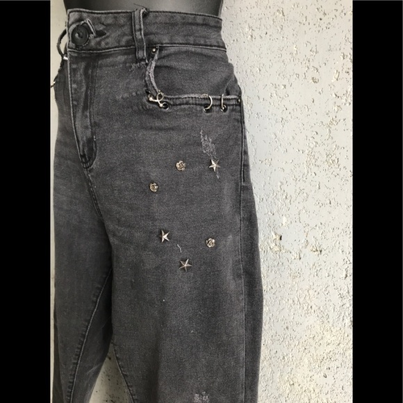 ♦️Sz7 StreetWear Society Black | Skinny High Rise Jeans - Picture 2 of 14